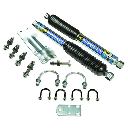 73-91 GM 1/2 Ton 4WD Vehicles Solid Axle Dual Steering Stabilizer Kit w/ SS Shocks by BIL - Superlift 92714