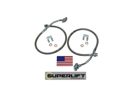 79-86 GM Pickup/Blazer/Suburban w/ 4-6in Lift Kit (Pair) Bullet Proof Brake Hoses - Superlift 91350