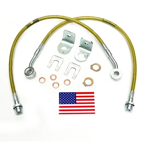 97-05 Jeep Wrangler TJ w/ 4-6in Lift Kit (Pair) Bullet Proof Brake Hoses - Superlift 91460