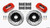 Wilwood DPHA Front Caliper & Rotor Kit Drill Red Honda / Acura w/ 262mm OE Rotor - 140-12996-DR