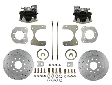 Rear Disc Brake Kit W/ Drilled Rotors & Zinc Plated Calipers