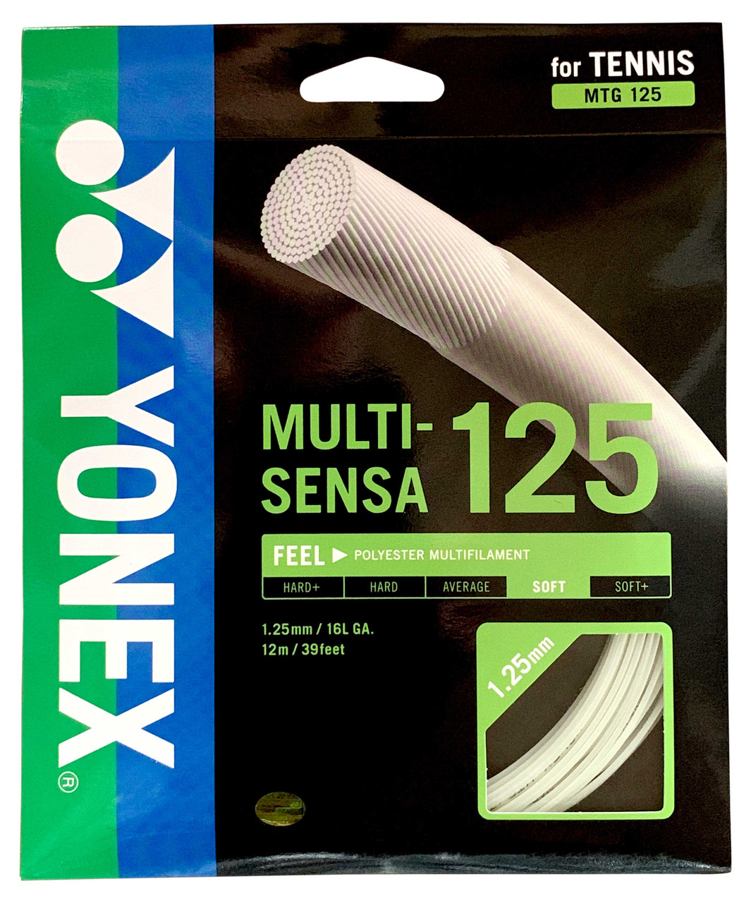 1.25mm Tennis String Set Yonex Multi-Sensa 16L White
