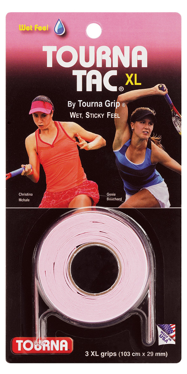 Pink Wet Feel Tourna Tac 3 Pack Tennis Badminton XL Overgrip 