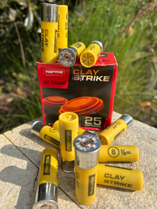 NORMA CLAYSTRIKE 20 GA. (7/8 OZ) #8 TARGET & FIELD (1 CASE OF 250 SHELLS) FROM $95 + FREE SHIPPING NORMA CLAYSTRIKE 20 GA. (7/8 OZ) #8 TARGET & FIELD (1 CASE OF 250 SHELLS) FROM $95 + FREE SHIPPING