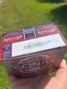ARMUSA SONIQ HUNTING 12GA. NICKEL PLATED (1-1/4 OZ.) PLATINUM SERIES 1290 FPS (1 BOX OF 25 SHELLS) FROM $17.49 + FREE SHIPPING ARMUSA SONIQ HUNTING 12GA. NICKEL PLATED (1-1/4 OZ.) PLATINUM SERIES 1290 FPS (1 BOX OF 25 SHELLS) FROM $17.49 + FREE SHIPPING