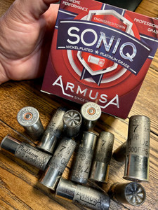 ARMUSA SONIQ 12GA. NICKEL PLATED (1-1/8 OZ.) PLATINUM SERIES #7.5 1300 FPS (1 BOX OF 25 SHELLS) FROM $15.49 + FREE SHIPPING ARMUSA SONIQ 12GA. NICKEL PLATED (1-1/8 OZ.) PLATINUM SERIES #7.5 1300 FPS (1 BOX OF 25 SHELLS) FROM $15.49 + FREE SHIPPING