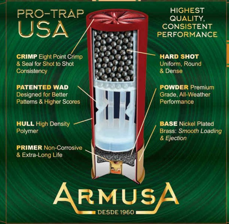 ARMUSA PRO-TRAP USA (1 1/8 OZ.) #7.5 (1 BOX OF 25 SHELLS) FROM $10.49 + FREE SHIPPING