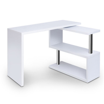 Artiss Rotary Corner Desk with Bookshelf - White Retain Good Quality Guarantee