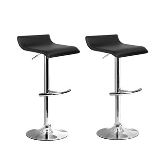 Artiss Set of 2/4 PU Leather Wave Style Bar Stools - Black/White