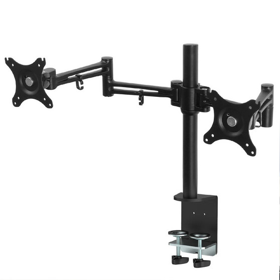 Artiss Monitor Arm Mount Dual Black Easy to Assemble 180 Degree Rotation