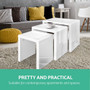 Artiss Set of 3 White Glossy Nesting Tables Coffee Drinks Storage Apartment Room