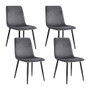 Artiss Modern Dining Chairs with an iron frame & legs velvet upholstery X4