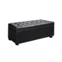 Artiss PU Leather Storage Ottoman Solid Wood Construction Robust Hinges-Black