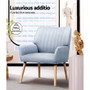 Artiss Armchair Lounge Chair Armchairs Accent Fabric Blue Grey