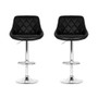 Artiss Set of 2/4 Bar Stools PU Leather Diamond Style - Black Durable In Use