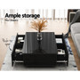 Artiss Modern Coffee Table 4 Storage Drawers High Gloss Living Room Black/White