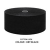 Black Cotton Look Stair Runner & Carpet Edge Binding Tape 120mm Wide - Herringbone