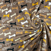 Brown Super Soft Cuddle Fleece Pet Blanket Fabric - Dog Bone