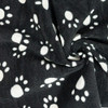 Black Fleece Fabric Printed Paws