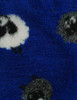 Blue Vet Fur Fabric Non Slip Sheep Print