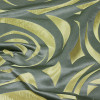 Lime Swirl Polyester Cotton Mixed Fabric to Clear