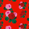 Red Floral Outdoor Water Repellent Canvas