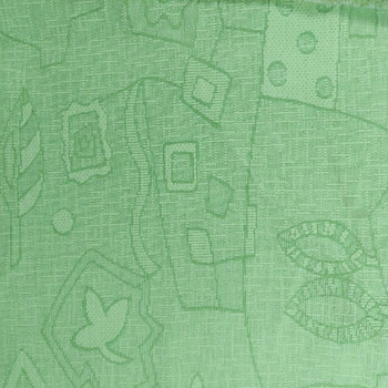 Mint Green Funky Scenery Upholstery Chenille Upholstery Fabric