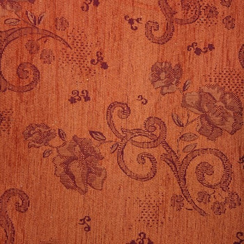 Ruby Red Floral Repeat Pattern Fabric Upholstery Fabric