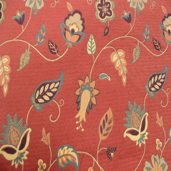 Red Autumn Floral upholstery Fabric