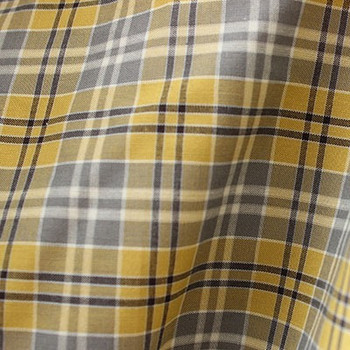 Yellow & Grey Polyester Check Clearance (D)