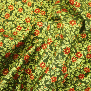 Green Christmas Print Flower Holly Leaf (CP0500)