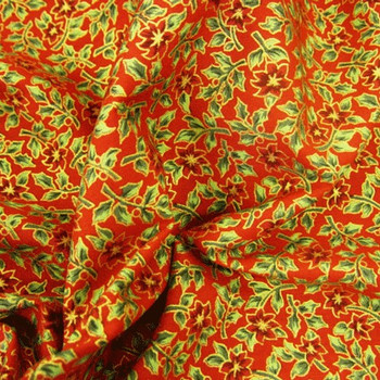 Red Christmas Print Flower Holly Leaf (CP0500)