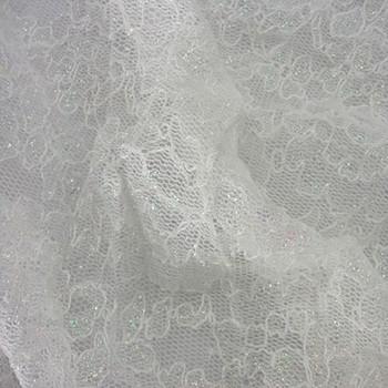 Ivory Iridescent Sparkle Stretch Lace