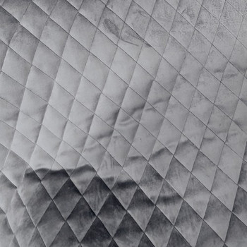 Grey Diamond Quilted Plush Velvet