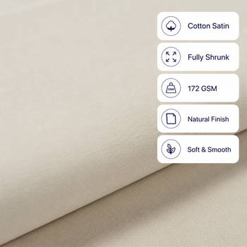 Fine Warp Satin -100% Cotton Satin Naturals Fabric Collection