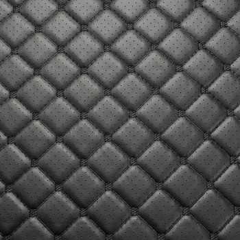 Black Perforated Quilted Leatherette Dubai - 3D Spacer Backin