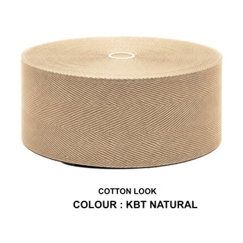 Natural Cotton Look Stair Runner & Carpet Edge Binding Tape 120mm Wide - Herringbone
