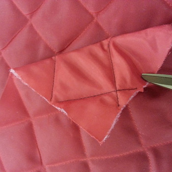 Red Quilted Antique Waxed Fabric