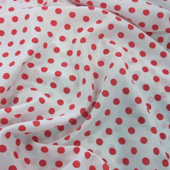 Lipstick Spots(460) Polka Dots on Chiffon