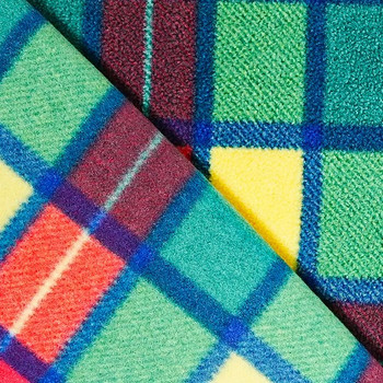 Multi Colour Blocks Fleece Fabric