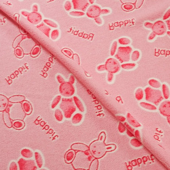 Pink Fun Fleece Rabbits Fabric