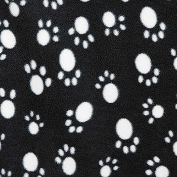 Ivory Paw & Black Print Fleece Fabric