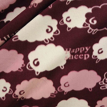 Plum 23 Happy Sheep Fleece Fabric