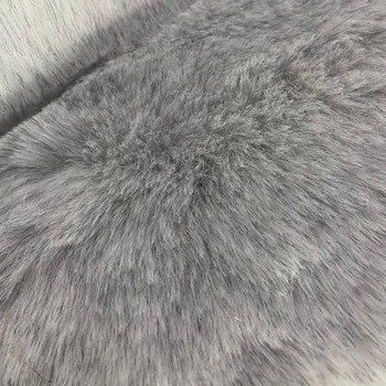 Grey Medium Pile Faux Fur