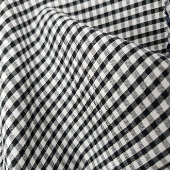 Black Gingham Check Fabric - 18 Small Check