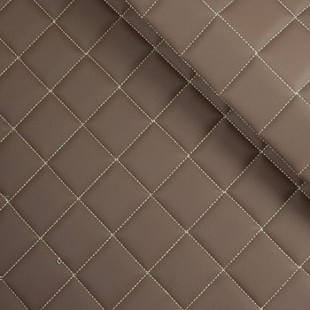 Brown Cube Quilted Vinyl Fabric