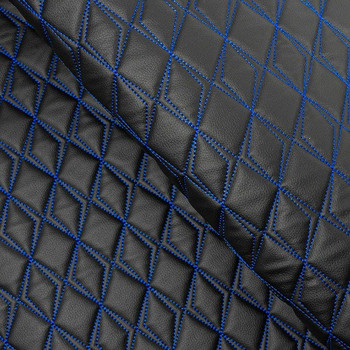 Blue Stitch Scalene Quilted Vinyl Fabric