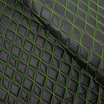 Green Stitch Scalene Quilted Vinyl Fabric