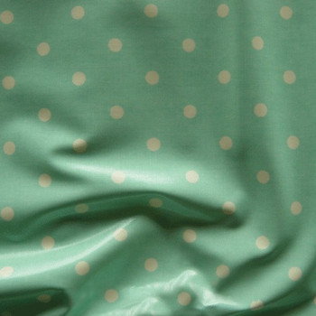 Aqua PVC Coated Full Stop Polka Dots