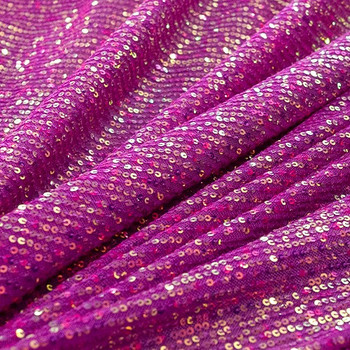 Cerise Hologram All Over Sequin Fabric